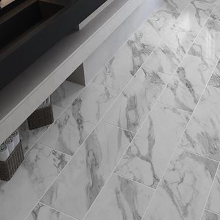 Firmfit Pre-Grouted Tiles Carrara Marble - (XT-4003)